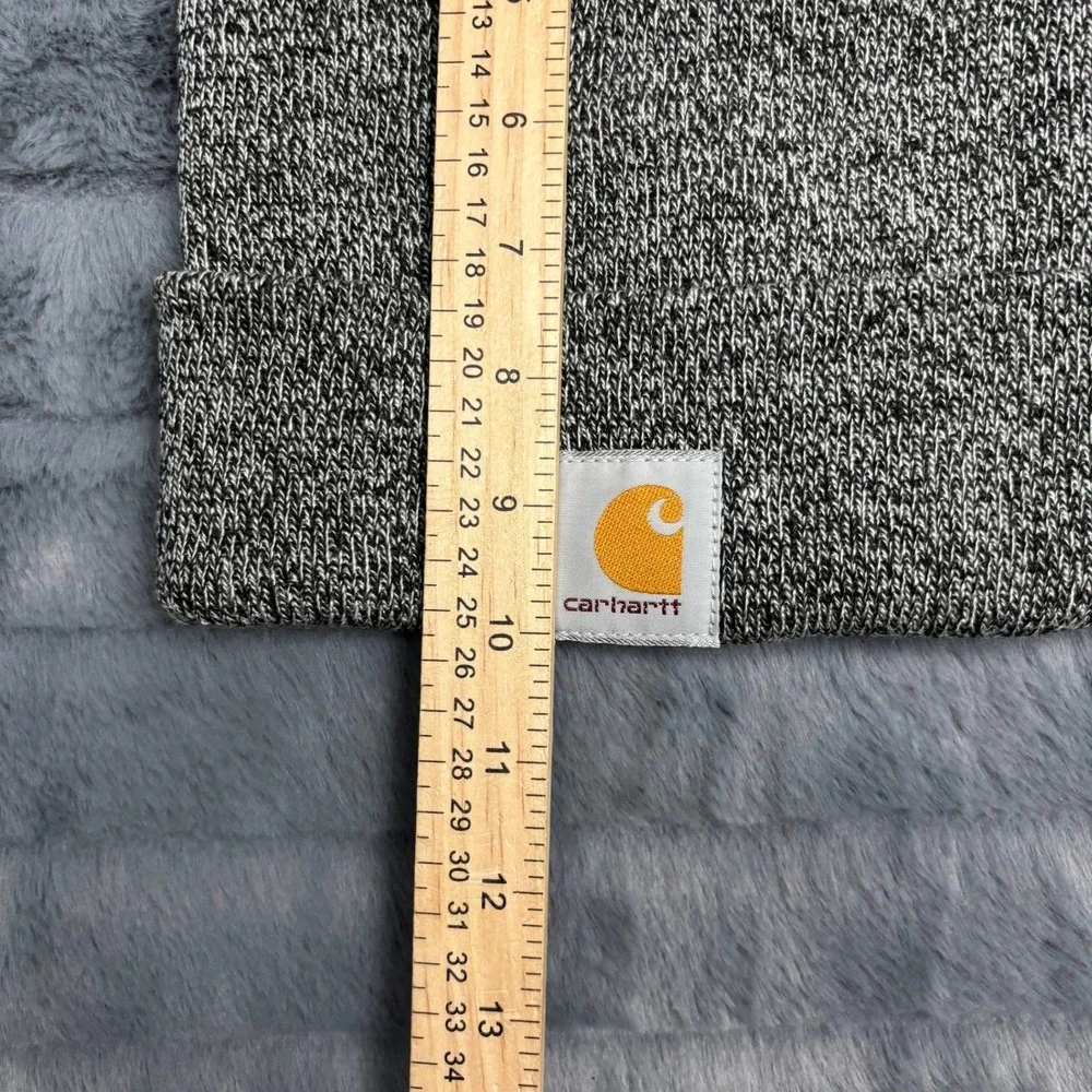 Carhartt A18 Acrylic Watch Hat Beanie Marled Black White Knit Cuffed Logo 100420